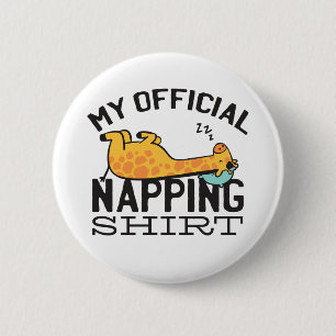 Mein offizielles Shirt - Lazy schlafend Giraffe Button