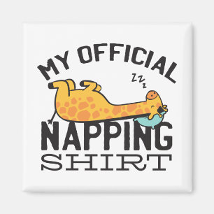 Mein offizielles Shirt - Lazy schlafend Giraffe Magnet