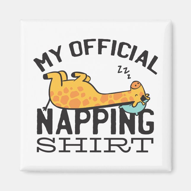 Mein offizielles Shirt - Lazy schlafend Giraffe Magnet (Vorne)