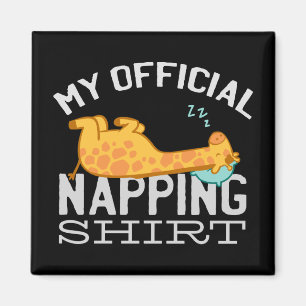 Mein offizielles Shirt - Lazy schlafend Giraffe Magnet