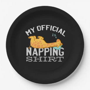 Mein offizielles Shirt - Lazy schlafend Giraffe Pappteller