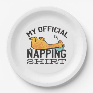 Mein offizielles Shirt - Lazy schlafend Giraffe Pappteller