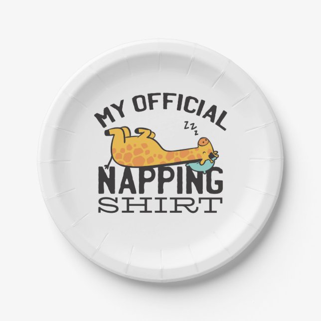 Mein offizielles Shirt - Lazy schlafend Giraffe Pappteller (Vorderseite)