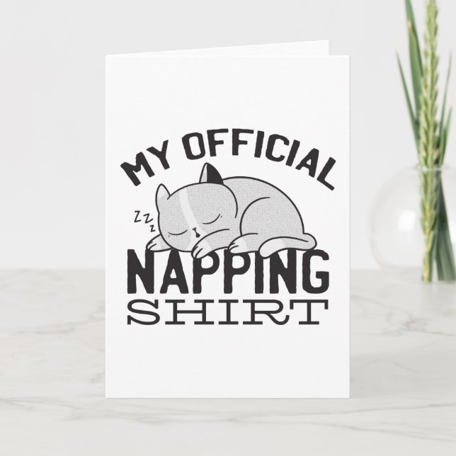 Mein offizielles Shirt - Lazy schlafende Katze Karte (Vorderseite)