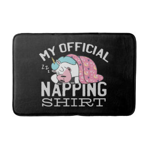 Mein offizielles Shirt - Lazy sleeping Unicorn Badematte