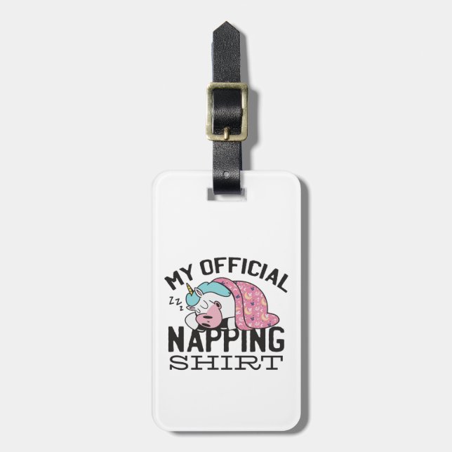Mein offizielles Shirt - Lazy sleeping Unicorn Gepäckanhänger (Vorderseite vertikal)
