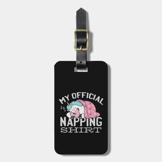 Mein offizielles Shirt - Lazy sleeping Unicorn Gepäckanhänger (Vorderseite vertikal)