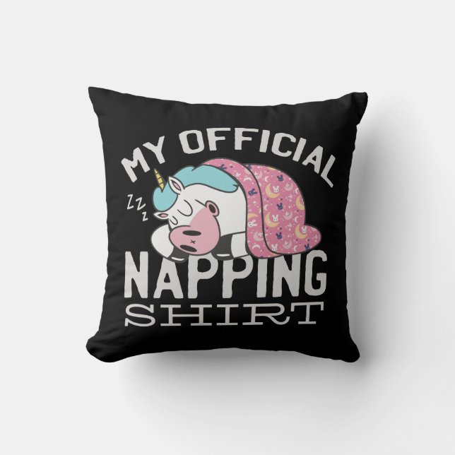 Mein offizielles Shirt - Lazy sleeping Unicorn Kissen (Vorderseite)