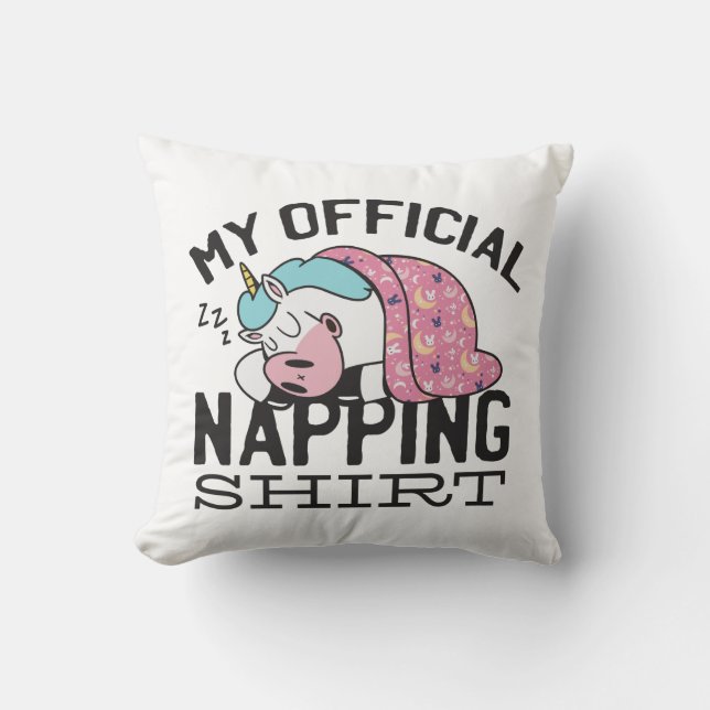 Mein offizielles Shirt - Lazy sleeping Unicorn Kissen (Vorderseite)