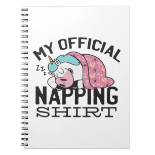 Mein offizielles Shirt - Lazy sleeping Unicorn Notizblock