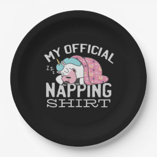 Mein offizielles Shirt - Lazy sleeping Unicorn Pappteller