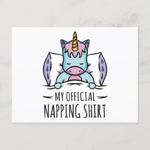 Mein offizielles Shirt mit schlafenden Einhorn Postkarte
