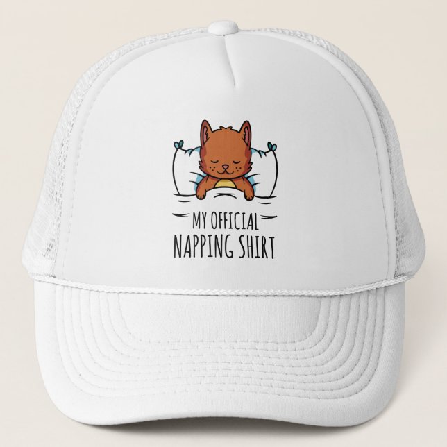 Mein offizielles Shirt mit Schlafkatze Truckerkappe (Vorderseite)
