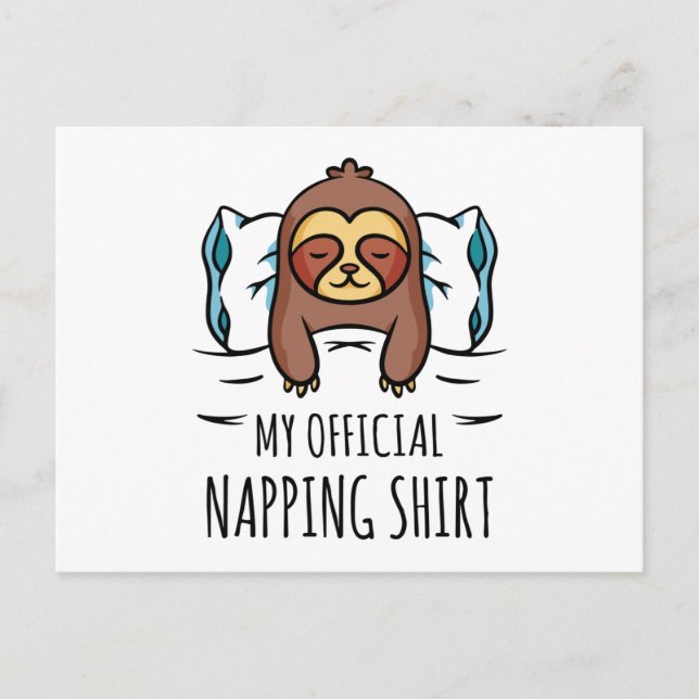 Mein offizielles Shirt mit Schlafsack Postkarte (Vorderseite)
