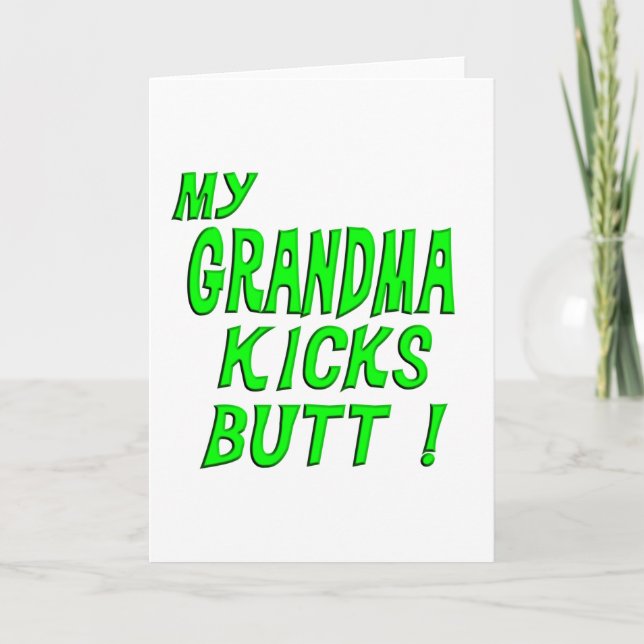 Mein Oma Kicks Hintern! Grußkarte Karte (Vorderseite)