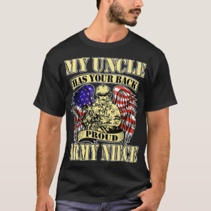 Mein Onkel hat deinen Rücken Stolz Army Nichte US T-Shirt