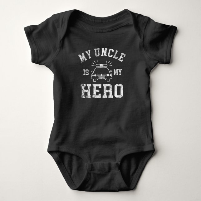 Mein Onkel Is My Hero - Polizeibeamte Baby Strampler (Vorderseite)