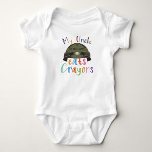 Mein Onkel isst Wachsmalstifte - Personalisiertes  Baby Strampler