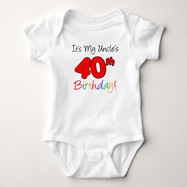 Mein Onkel ist 40. Geburtstag Baby Strampler (Vorderseite)