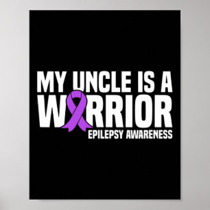 Mein Onkel ist ein Kämpfer Lila Band Epilepsie bew Poster