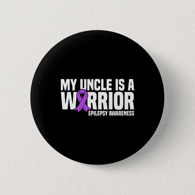 Mein Onkel ist eine Lila Ribbon Epilepsy Aware Button (Vorderseite)