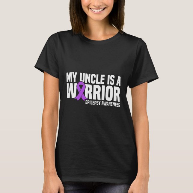Mein Onkel ist eine Lila Ribbon Epilepsy Aware T-Shirt (Vorderseite)