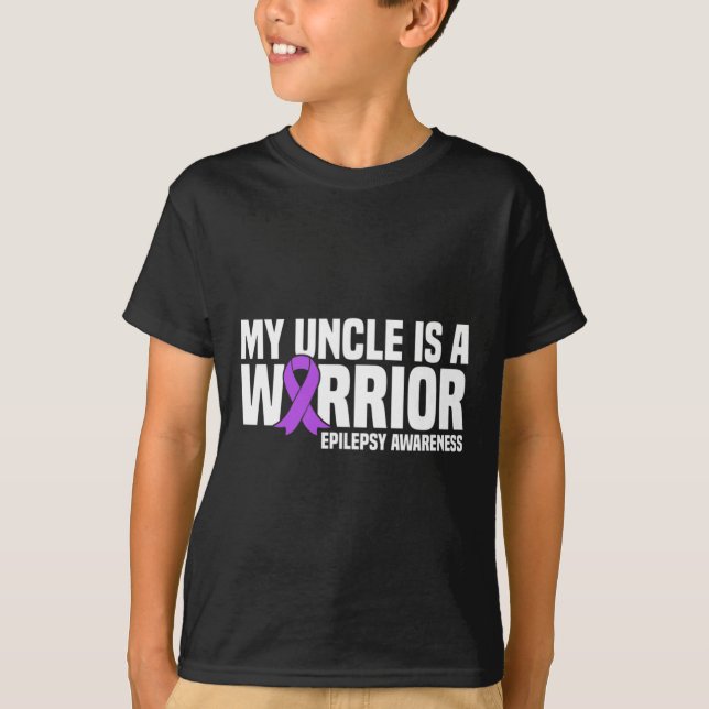 Mein Onkel ist eine Lila Ribbon Epilepsy Aware T-Shirt (Vorderseite)