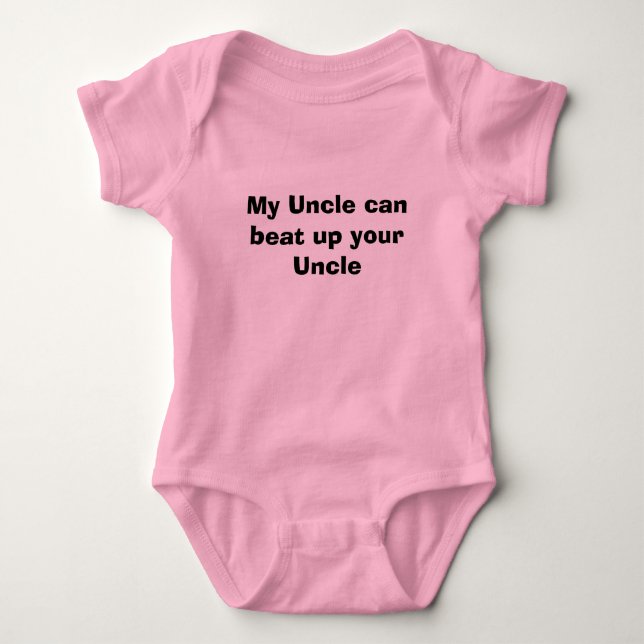 Mein Onkel kann Ihren Onkel oben schlagen Baby Strampler (Vorderseite)
