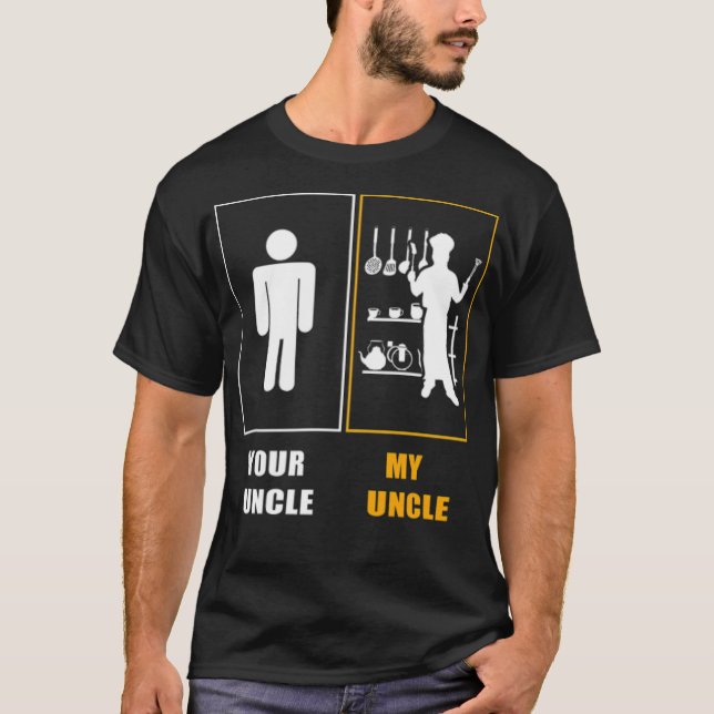 Mein Onkel Koch Eavator Junge Koch zitiert T-Shirt (Vorderseite)