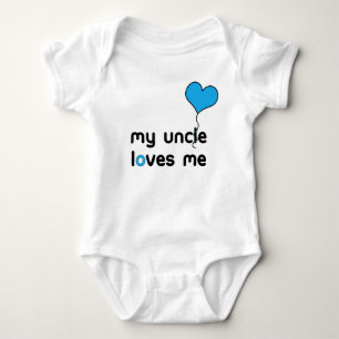 Mein Onkel Liebe mich hellblau Herzballon Baby Strampler