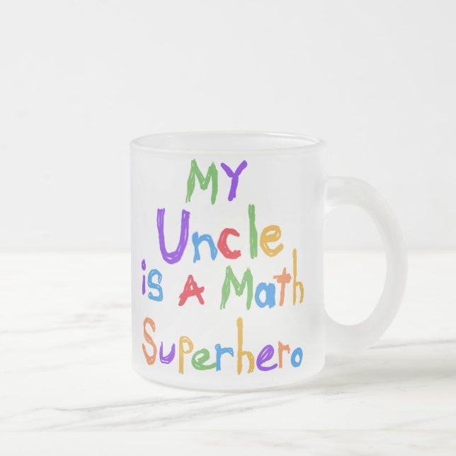 Mein Onkel Math Superhero T-shirts und Geschenke Mattglastasse (Rechts)