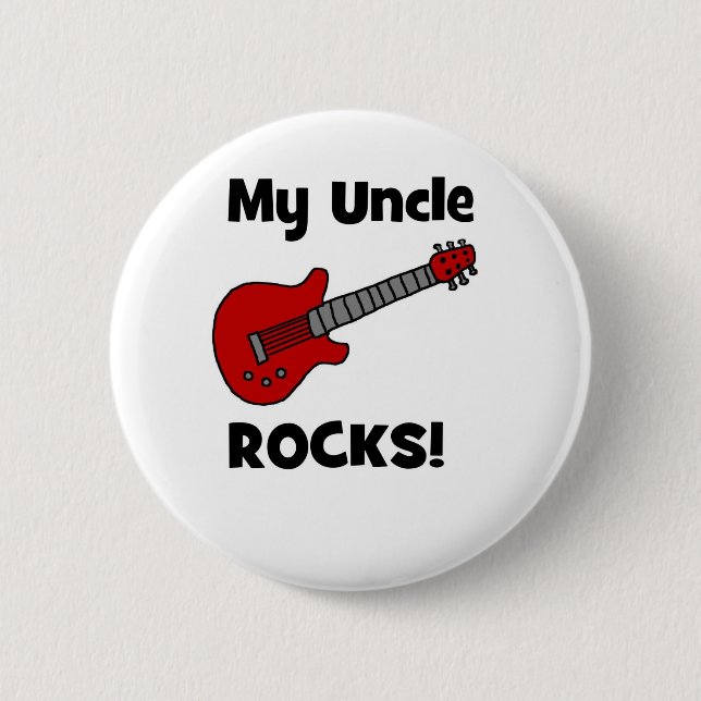 Mein Onkel Rocks! mit Gitarre Button (Vorderseite)
