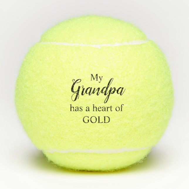 Mein Opa hat ein Herz Gold Tennisbälle (Vorderseite)