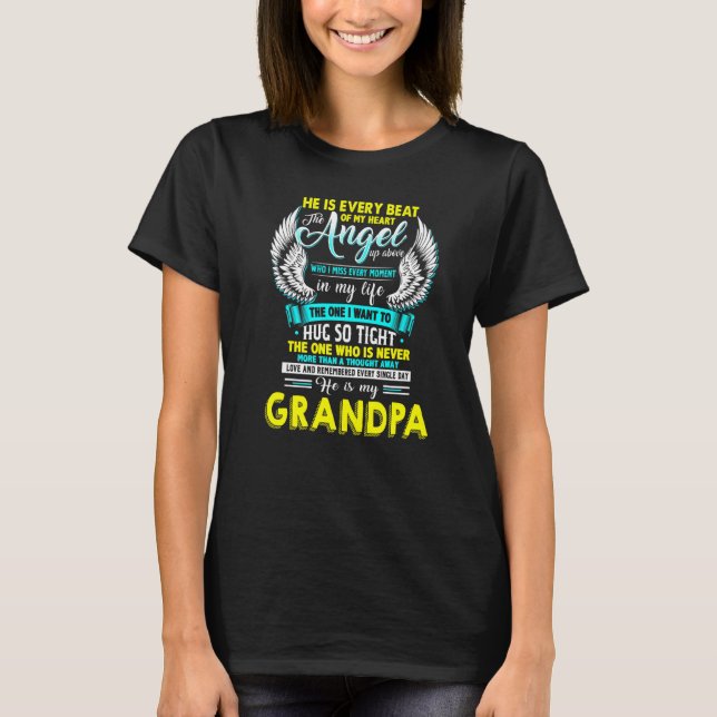 Mein Opa ist jeder Schlag meines Herzens der Engel T-Shirt (Vorderseite)