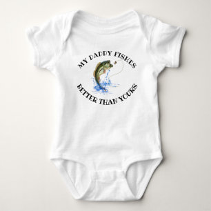 Mein Papa fischen besser als dein Funny Fishing Baby Strampler