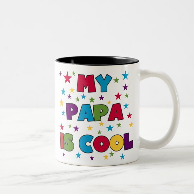 Mein Papa ist cool Zweifarbige Tasse (Rechts)