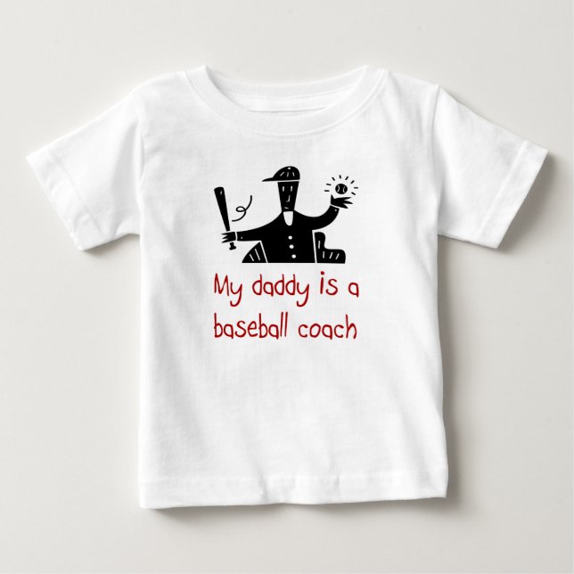 Mein Papa ist ein Baseballtrainer-Baby-T - Shirt (Vorderseite)