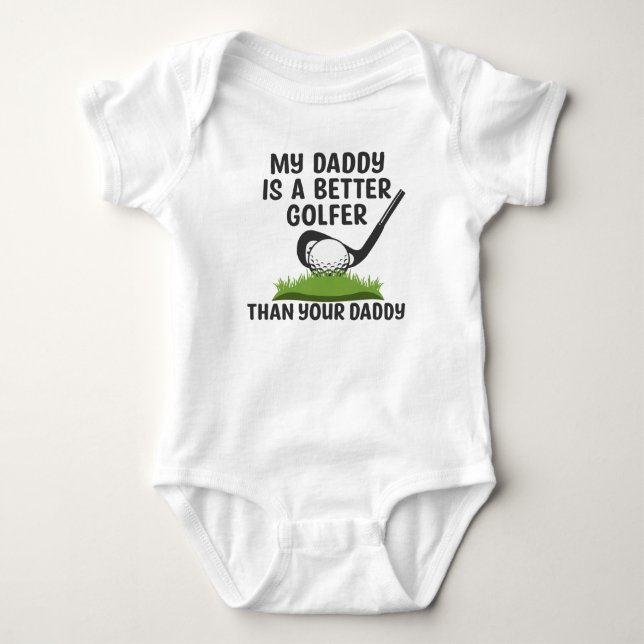 Mein Papa ist ein besserer Golfer als dein Papa Baby Strampler (Vorderseite)