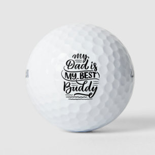 Mein Papa ist mein bester Kumpel Schwarz Weiß Vate Golfball