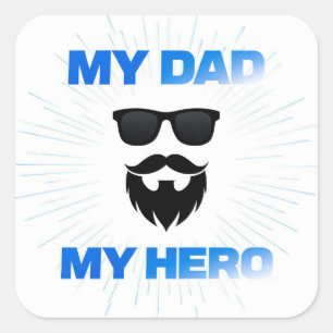 Mein Papa mein Held Cooler Bart Aufkleber Vatert