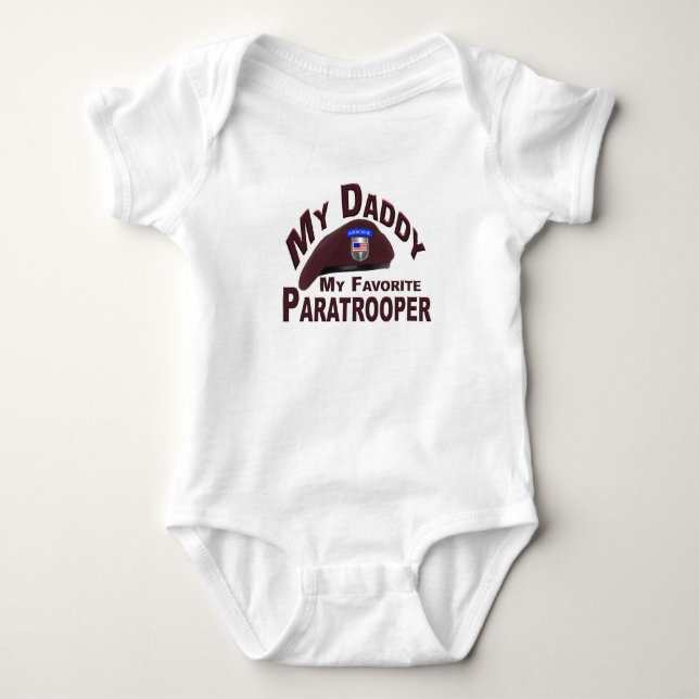 Mein Papa-My Lieblings-Fallschirmjäger- Baby-Jumpe Baby Strampler (Vorderseite)