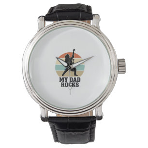 Mein Papa rockt Vintage-Gitarre Sonnenuntergang-Sh Armbanduhr