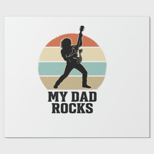 Mein Papa rockt Vintage-Gitarre-Sonnenuntergang-Sh Geschenkpapier