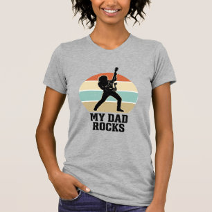 Mein Papa rockt Vintage-Gitarre-Sonnenuntergang-Sh T-Shirt
