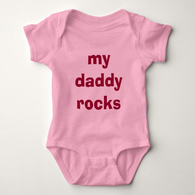 Mein Papa Steine für kleines Mädchen i Baby Strampler (Vorderseite)