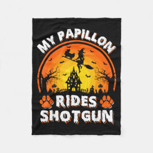 Mein Papillon-Hund-Reittierzauber-Halloween Fleecedecke