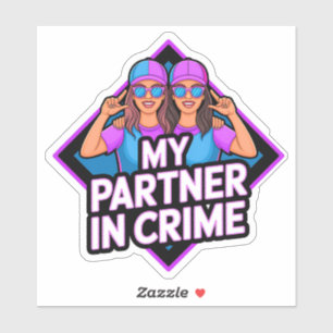 Mein Partner in Crime - Freundschaftsklopfen Aufkleber