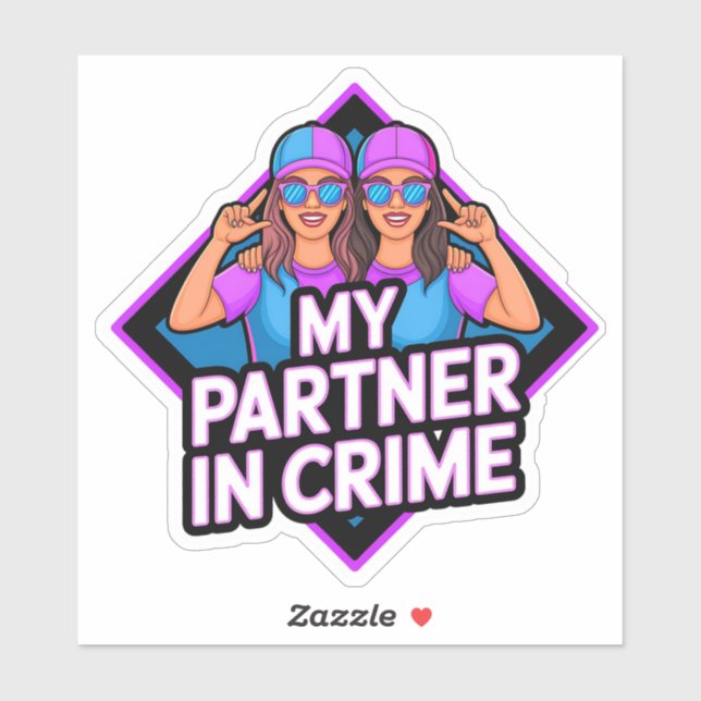Mein Partner in Crime - Freundschaftsklopfen Aufkleber (Blatt)