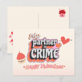 Mein Partner in der Kriminalität Feiertagspostkarte