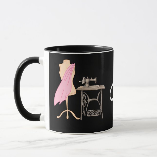 MEIN PASSIONSBAUMUSTER UND -Nähmaschine Tasse (Links)